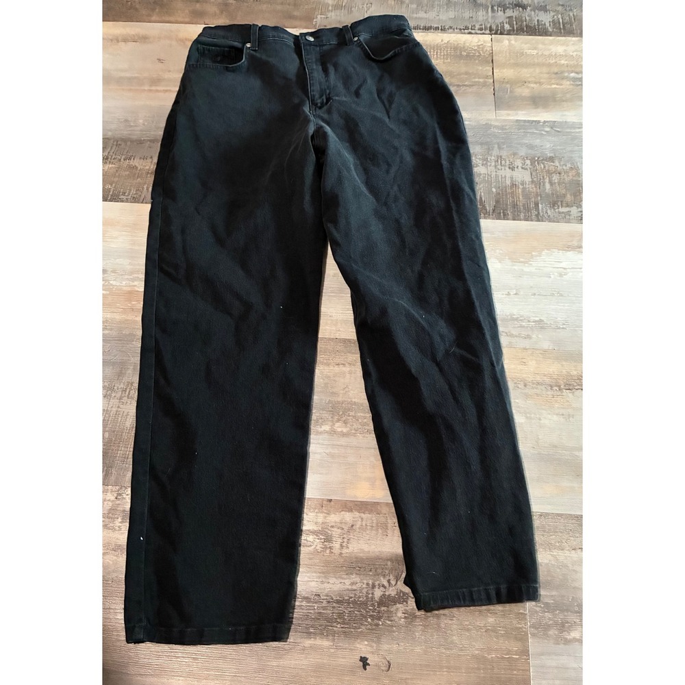 Gloria Vanderbilt Womens High Rise Straight Leg Jeans Black Size 16 Stretch